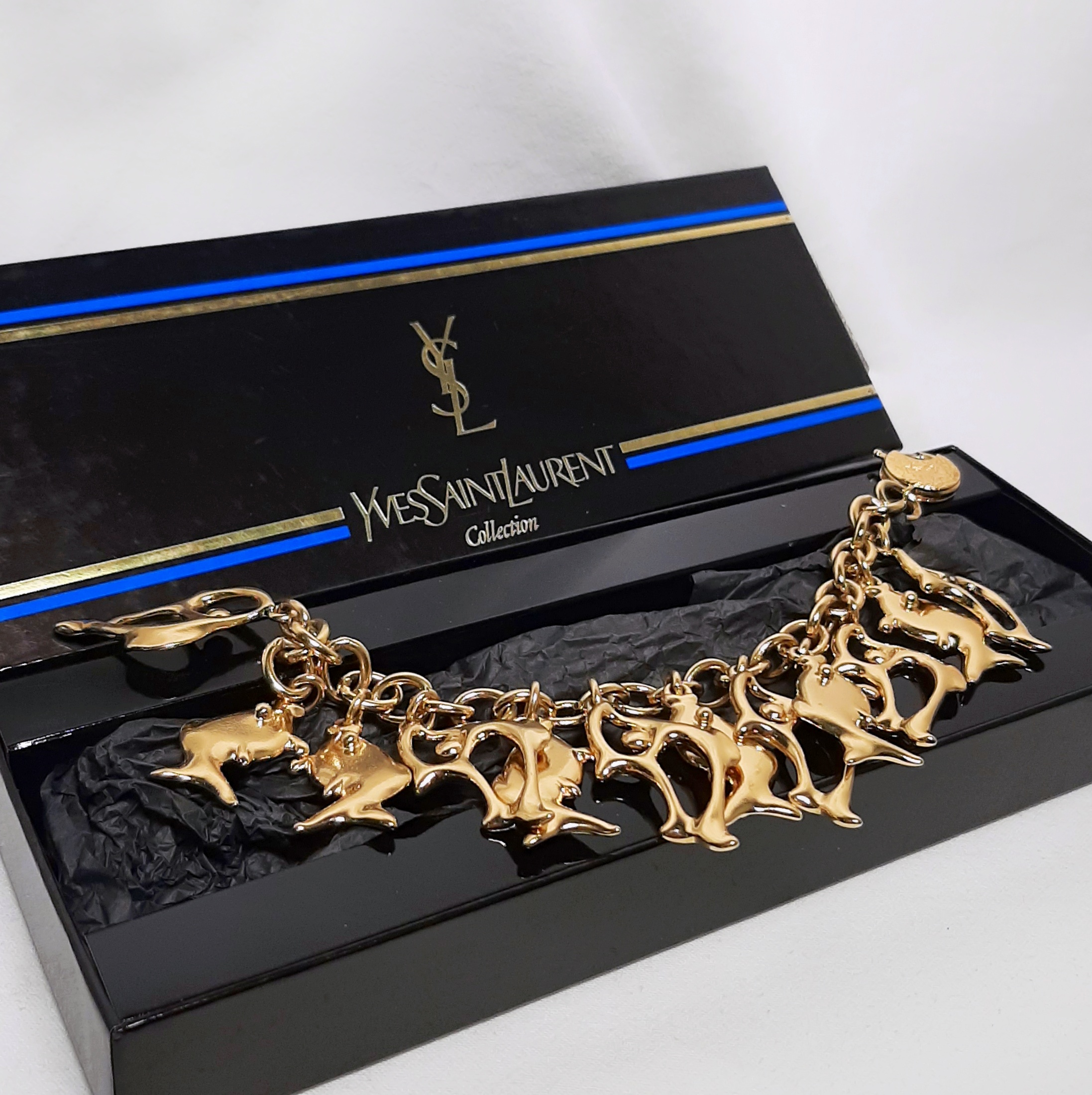 YSL Yves Saint Laurent Vintage gyllt armband Attikk