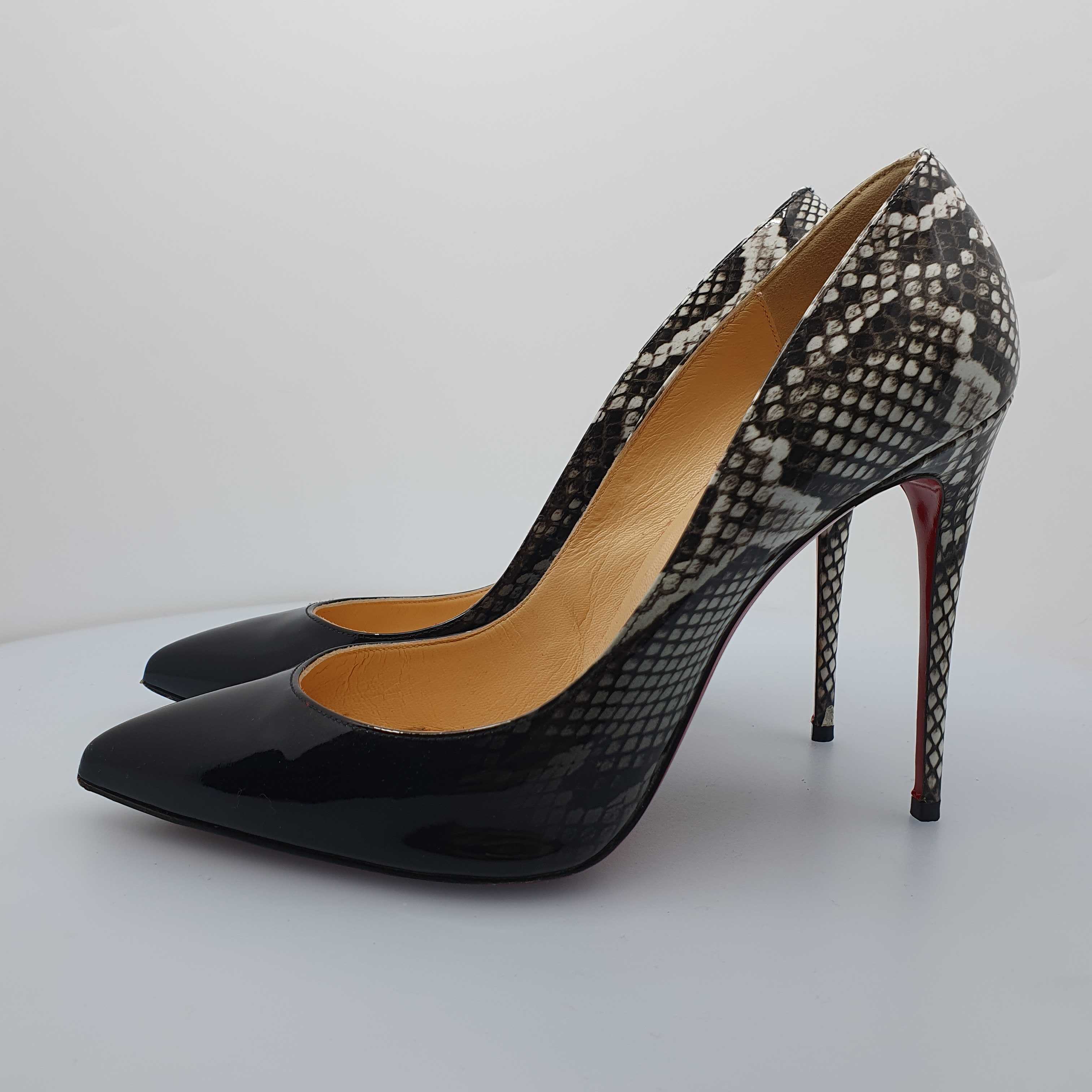 Christian Louboutin Pigalle Snake-print Red Sole heels (38.5) - Attikk